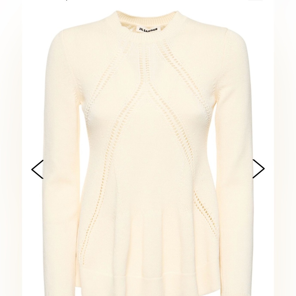 Jil Sander
Women's Natural Pointelle-knit Wool And Cotton-blend Sweater